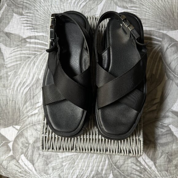Black Platform Sandals Women's Size 7.5 - Picture 4 of 8